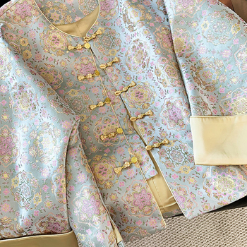 Νέο γυναικείο τζάκετ σε κινεζικό στυλ με Song brocade, Jacquard ύφανση, σατέν φινίρισμα, μακριά μανίκια, μοντέλο φθινοπωρινού-χειμερινού