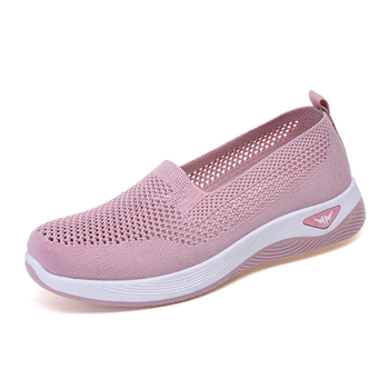 Женски дишащи Slip-On обувки с мрежеста горна част, леки ежедневни плоски обувки за пролет-лято