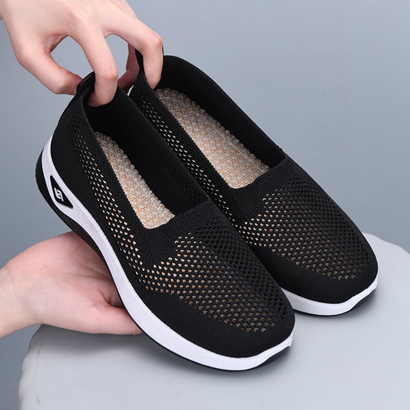 Женски дишащи Slip-On обувки с мрежеста горна част, леки ежедневни плоски обувки за пролет-лято