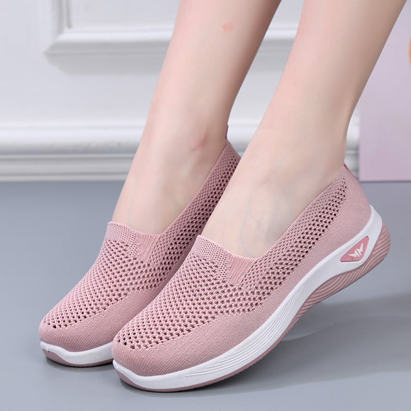 Женски дишащи Slip-On обувки с мрежеста горна част, леки ежедневни плоски обувки за пролет-лято