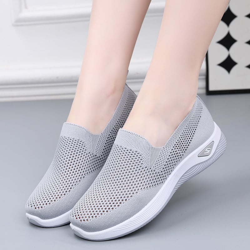 Женски дишащи Slip-On обувки с мрежеста горна част, леки ежедневни плоски обувки за пролет-лято