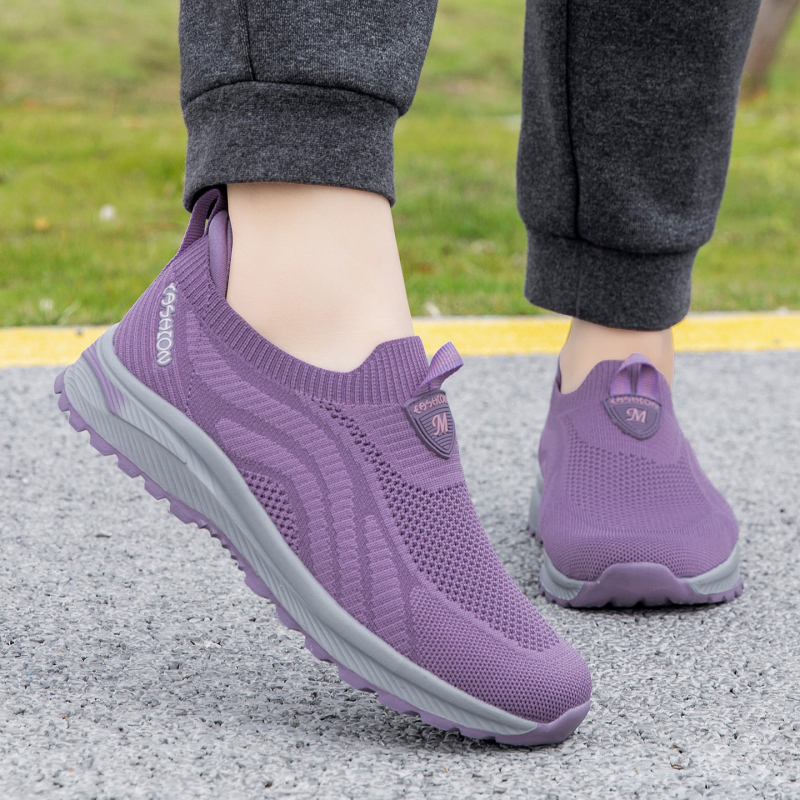 Δρομικά slip-on με διαπερατό πλέγμα για μεσήλικες και ηλικιωμένες γυναίκες, ελαφριά και άνετα καθημερινά παπούτσια