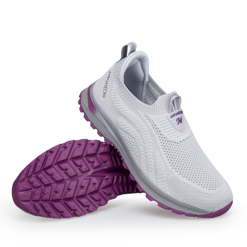 Δρομικά slip-on με διαπερατό πλέγμα για μεσήλικες και ηλικιωμένες γυναίκες, ελαφριά και άνετα καθημερινά παπούτσια