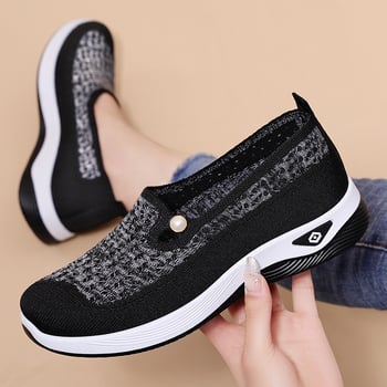 Дамски Slip-On летни обувки от плат, леки и дишащи, удобни за ежедневието, нисък vamp и плоска подметка