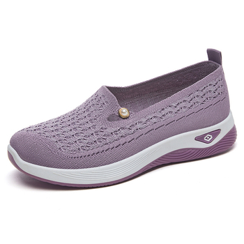 Дамски Slip-On летни обувки от плат, леки и дишащи, удобни за ежедневието, нисък vamp и плоска подметка