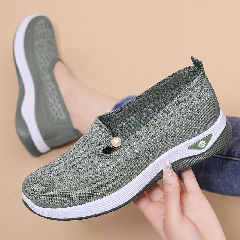 Дамски Slip-On летни обувки от плат, леки и дишащи, удобни за ежедневието, нисък vamp и плоска подметка