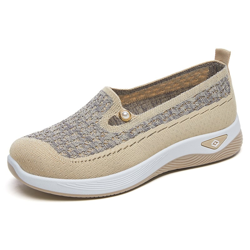 Дамски Slip-On летни обувки от плат, леки и дишащи, удобни за ежедневието, нисък vamp и плоска подметка