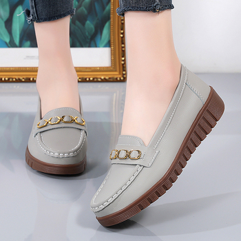 Γυναικείοι loafers με καουτσούκ σόλα – επίπεδη γραμμή, PU πάνω μέρος, αντιολισθητικά, άνετη μαλακή σόλα