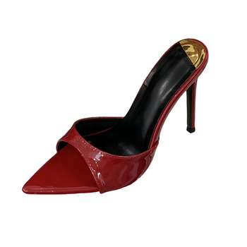 Sandale elegante cu vârf ascuțit, deget deschis, toc subțire peste 8 cm, stil european-american, minimalist și elegant