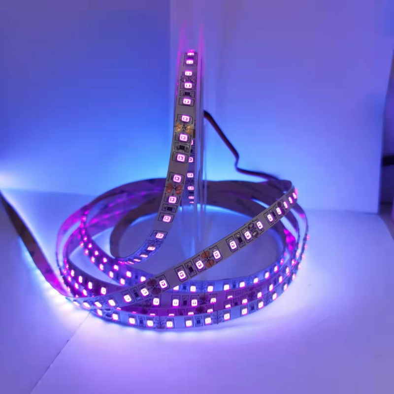 LED ултравиолетна лента с лилава светлина, ниско напрежение 5V/12V, гъвкава SMD LED лента за проверка на банкноти, медицинска дезинфекция и UV втвърдяване на лепило