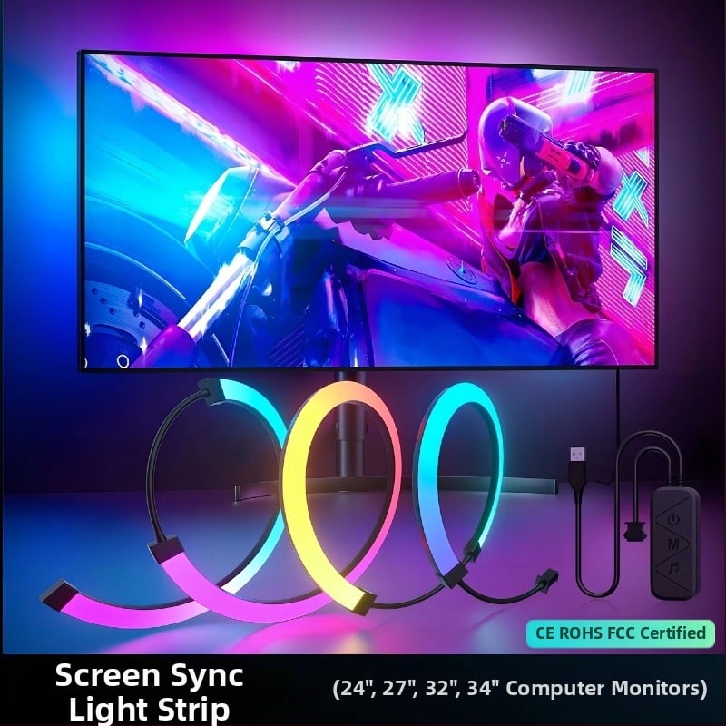 RGB LED лента за монитор със синхрон на светлината с екрана