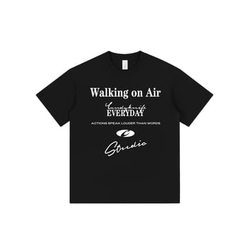 Γυναικείο βαμβακερό κοντομάνικο T‑shirt με στρογγυλό λαιμό, χαλαρή εφαρμογή, εκτυπωτικό σχέδιο, κορεατικό streetwear
