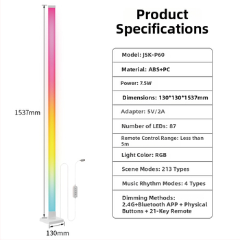 Τριγωνική λάμπα δαπέδου με RGB LED λωρίδα για ατμόσφαιρα, γωνιακό φως με Bluetooth ανίχνευση ήχου, για αίθουσες παιχνιδιών και μπαρ