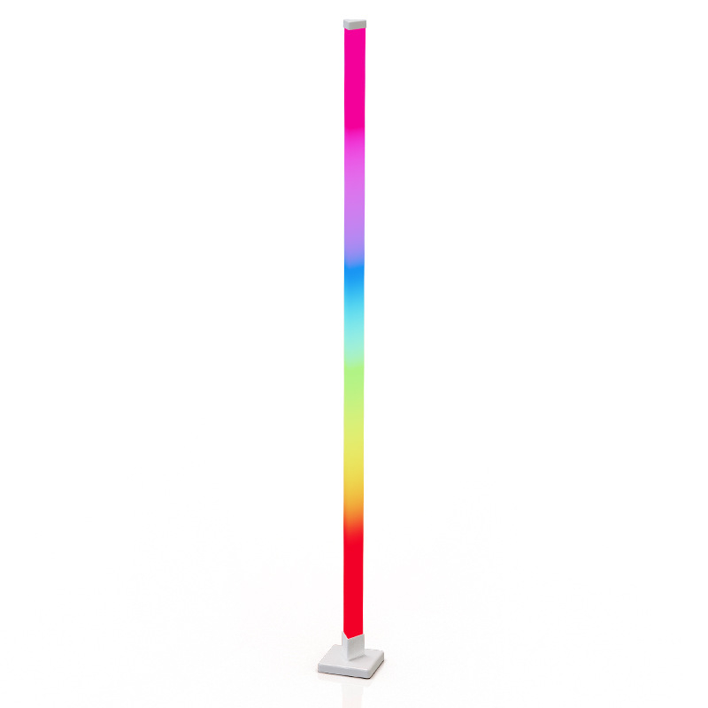 Τριγωνική λάμπα δαπέδου με RGB LED λωρίδα για ατμόσφαιρα, γωνιακό φως με Bluetooth ανίχνευση ήχου, για αίθουσες παιχνιδιών και μπαρ