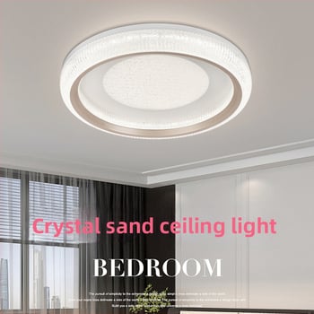 Stropné svietidlo do spálne – moderné minimalistické, ľahký luxusný krištáľový kremový štýl, plné spektrum osvetlenia