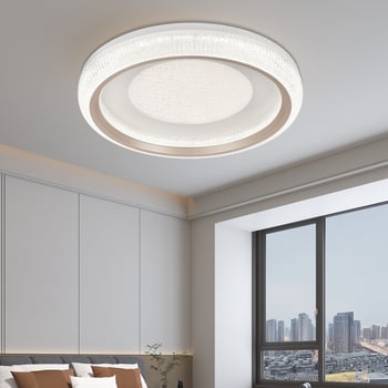 Stropné svietidlo do spálne – moderné minimalistické, ľahký luxusný krištáľový kremový štýl, plné spektrum osvetlenia