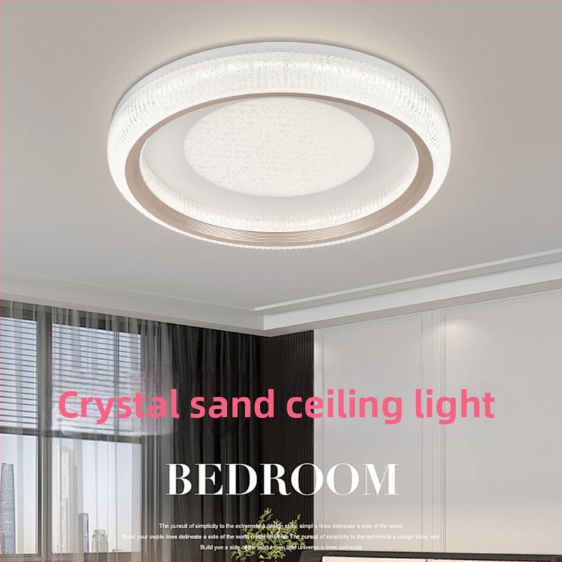 Stropné svietidlo do spálne – moderné minimalistické, ľahký luxusný krištáľový kremový štýl, plné spektrum osvetlenia