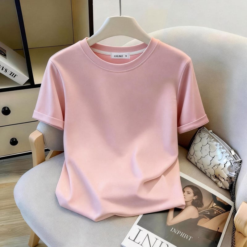 Γυναικεία λευκή κοντομάνικη T-shirt, μινιμαλιστικό στυλ, ίσια γραμμή ώμων, χαλαρή εφαρμογή, πολυχρηστικό καλοκαιρινό τοπ