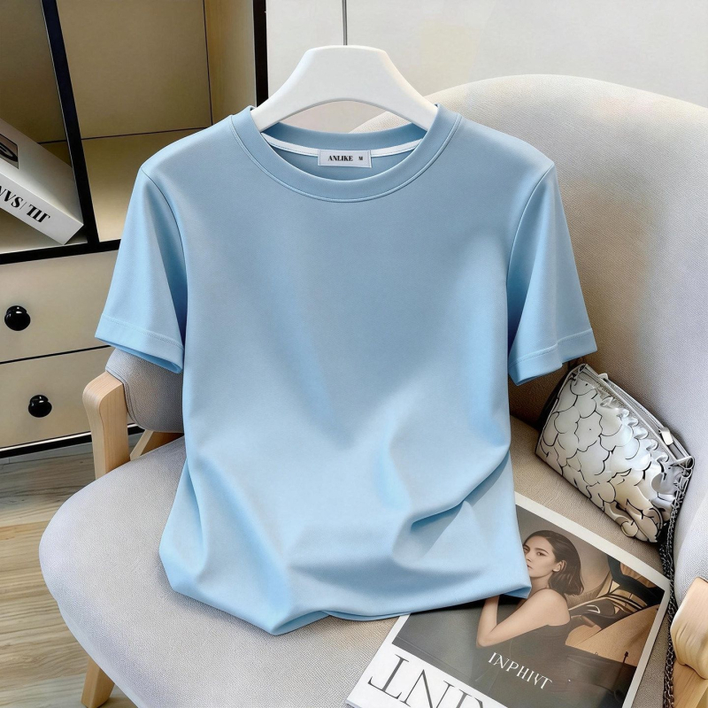 Γυναικεία λευκή κοντομάνικη T-shirt, μινιμαλιστικό στυλ, ίσια γραμμή ώμων, χαλαρή εφαρμογή, πολυχρηστικό καλοκαιρινό τοπ