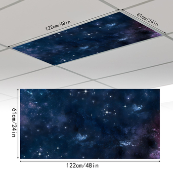 Textilné magnetické tienidlo pre fluorescencnú lampu, ochrana očí – dizajn Hviezdne more