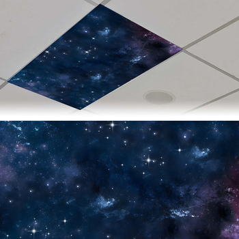 Textilné magnetické tienidlo pre fluorescencnú lampu, ochrana očí – dizajn Hviezdne more