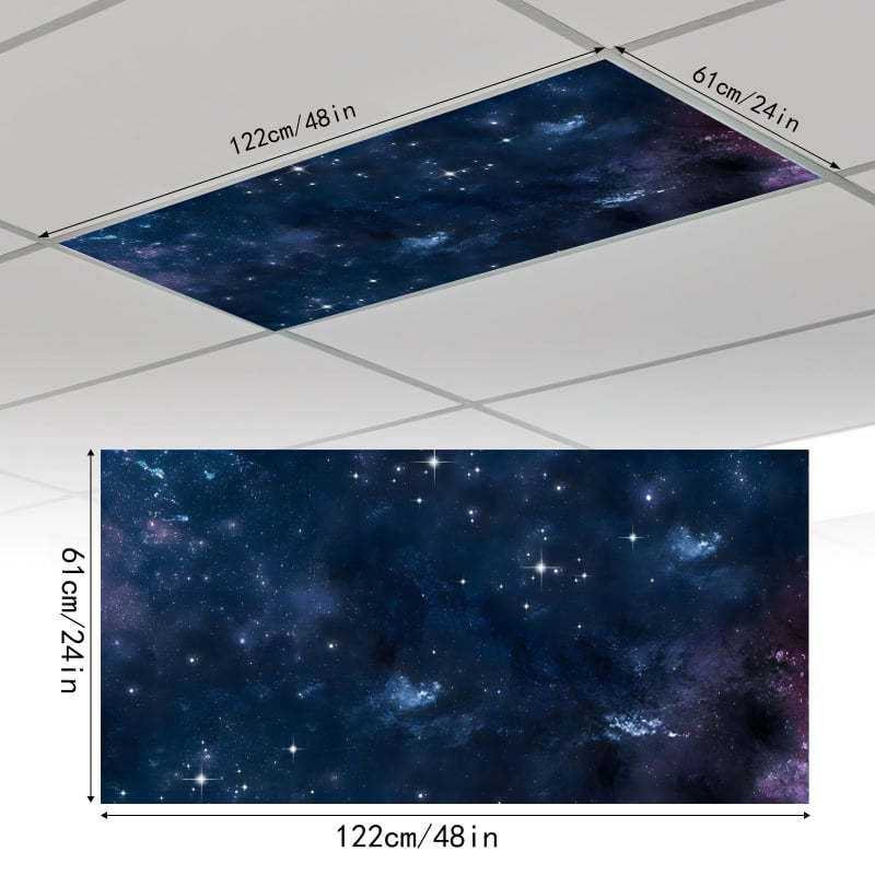 Textilné magnetické tienidlo pre fluorescencnú lampu, ochrana očí – dizajn Hviezdne more