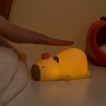 Szilikon kapibara érintésre világító díszlámpa, újratölthető, több színű éjszakai fény