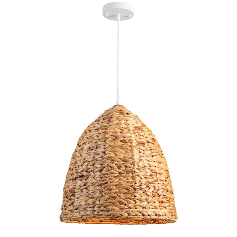 Vintage rattan csillár kézzel készített tök alakú árnyékolóval, éttermekhez és folyosókhoz