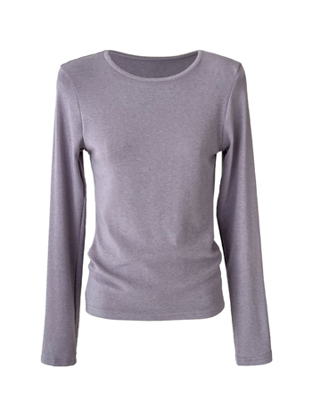 Luxi dámske základné jednobarevné tričko s dlhým rukávom, slim fit, na skorú jarnú vrstvenie 2159