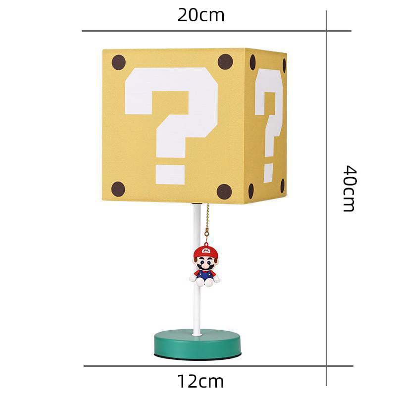 Dekoratívna stolná lampa Mario s blokom s otáznikom – nočné svetlo, nastaviteľná jasnosť