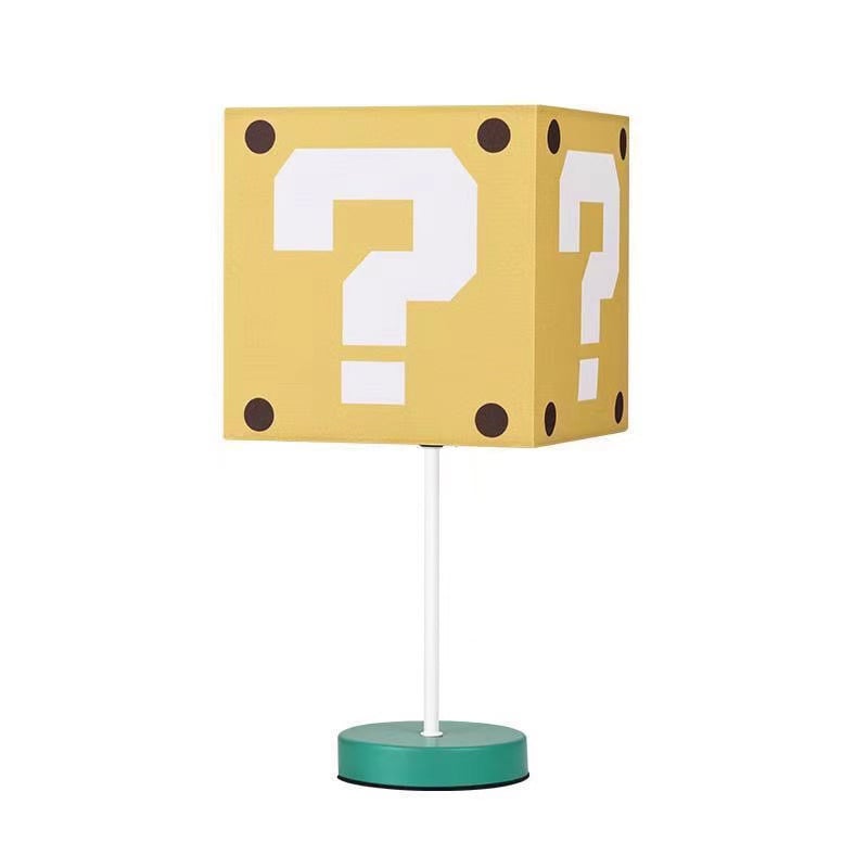 Dekoratívna stolná lampa Mario s blokom s otáznikom – nočné svetlo, nastaviteľná jasnosť