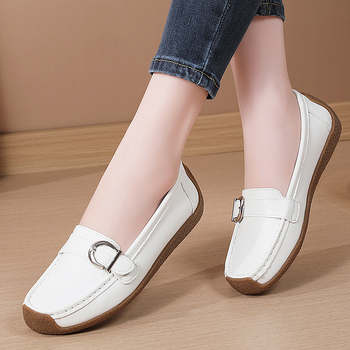 Γυναικεία loafers χωρίς κορδόνια – άνετα καθημερινά παπούτσια από PU, στρογγυλή μύτη, χαμηλό τακούνι, μοντέρνο και άνετο στυλ