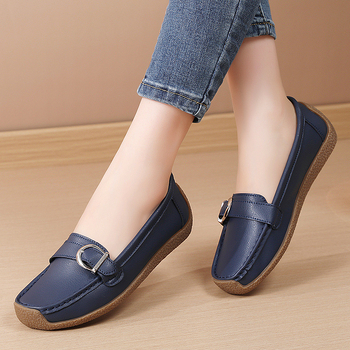 Γυναικεία loafers χωρίς κορδόνια – άνετα καθημερινά παπούτσια από PU, στρογγυλή μύτη, χαμηλό τακούνι, μοντέρνο και άνετο στυλ