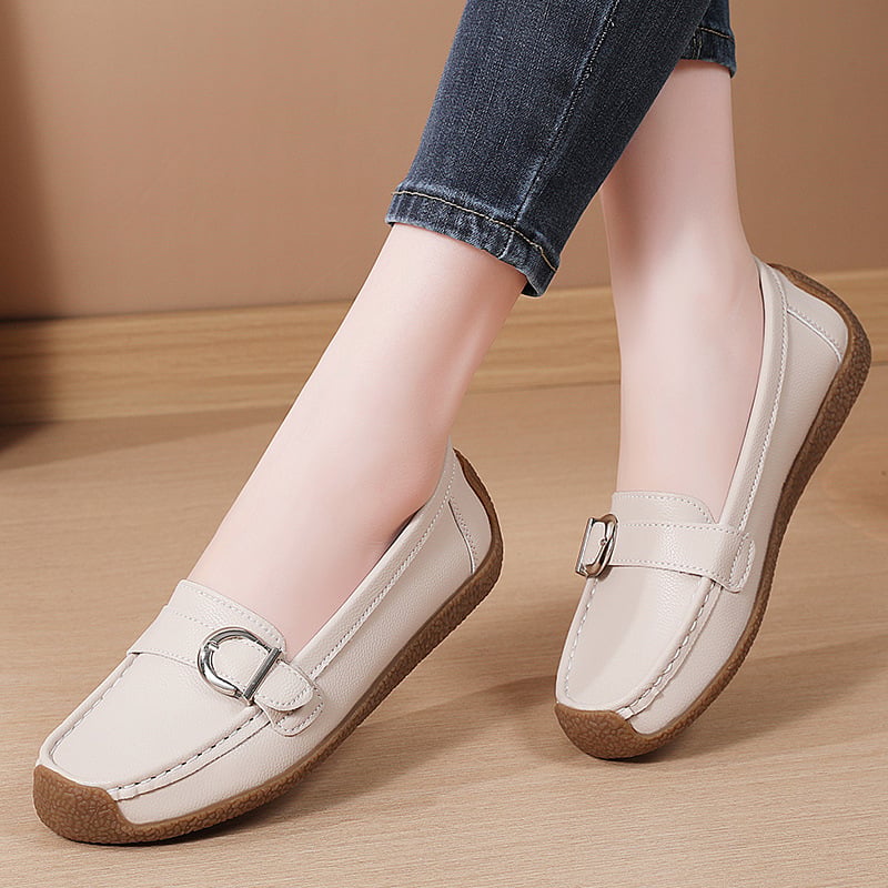 Γυναικεία loafers χωρίς κορδόνια – άνετα καθημερινά παπούτσια από PU, στρογγυλή μύτη, χαμηλό τακούνι, μοντέρνο και άνετο στυλ
