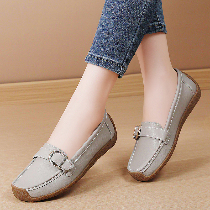 Γυναικεία loafers χωρίς κορδόνια – άνετα καθημερινά παπούτσια από PU, στρογγυλή μύτη, χαμηλό τακούνι, μοντέρνο και άνετο στυλ