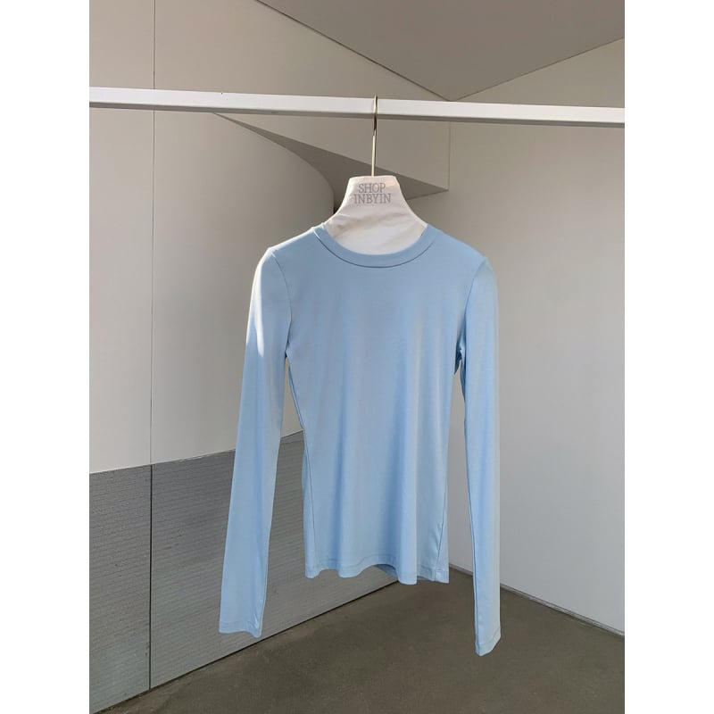 IN BY IN dámsky základný pletený top s okrúhlym výstrihom, pohodlný a štíhly strih, dlhé rukávy
