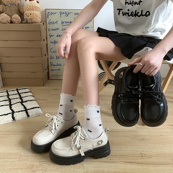 Γυναικείες δερμάτινες loafers με πλατφόρμα και χοντρή σόλα, ρετρό Mary Jane, βρετανικό στυλ