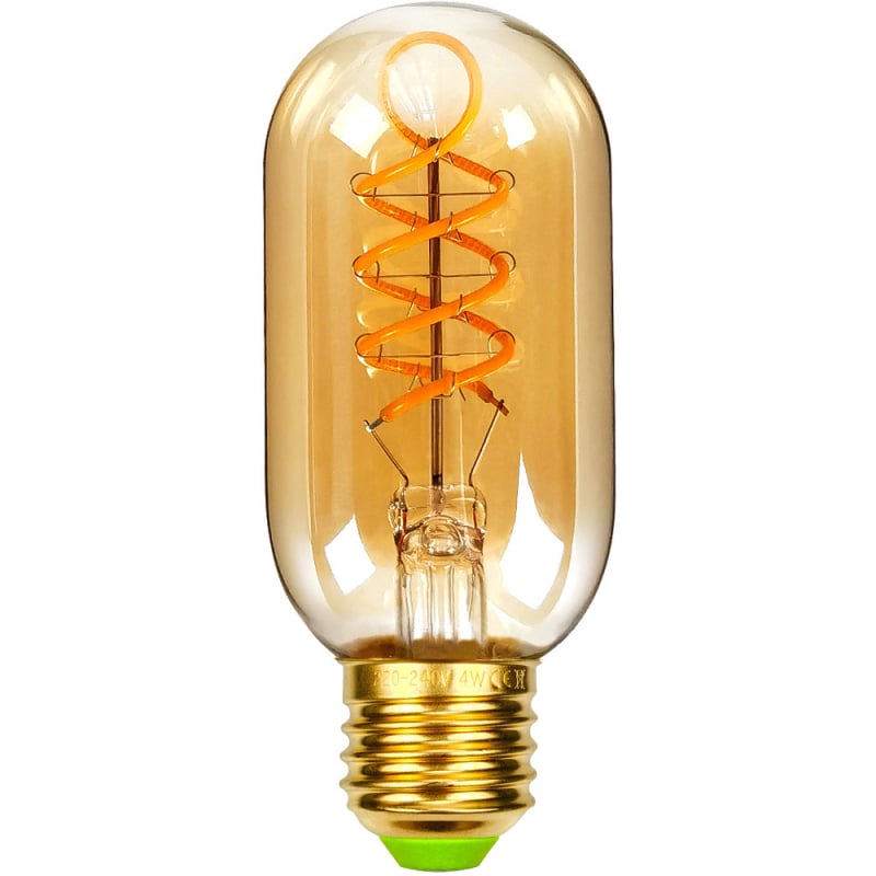 Δύο σετ σπειροειδών LED λαμπτήρων filament τύπου T45, ρετρό ζεστό φως, βιομηχανικού στυλ σωλήνας φωτισμού, βάση E27, ρύθμιση φωτεινότητας