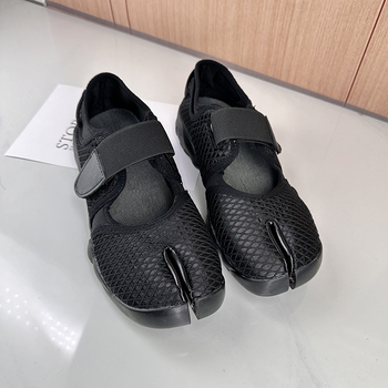 Γυναικείοι loafers με διαχωρισμένο δάχτυλο, μπαλέτο στιλ, φαρδιά σόλα, επίπεδο τακούνι, λουρί Mary Jane, γαλλικού ύφους