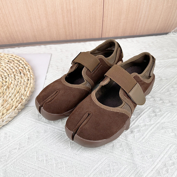 Γυναικείοι loafers με διαχωρισμένο δάχτυλο, μπαλέτο στιλ, φαρδιά σόλα, επίπεδο τακούνι, λουρί Mary Jane, γαλλικού ύφους