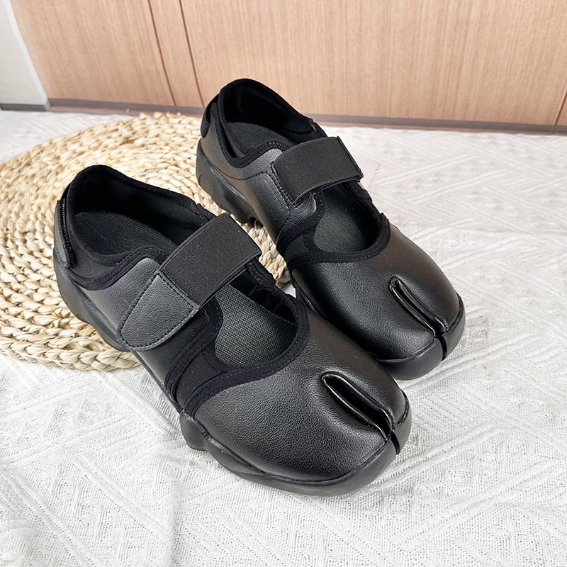 Γυναικείοι loafers με διαχωρισμένο δάχτυλο, μπαλέτο στιλ, φαρδιά σόλα, επίπεδο τακούνι, λουρί Mary Jane, γαλλικού ύφους