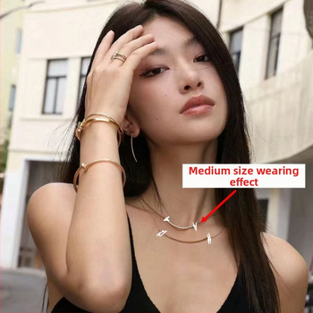 Klasický náhrdelník s úsmevom, pozlátený 18K ružovým zlatom, stredná veľkosť, s diamantmi