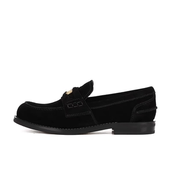 Női slip-on loaferok bőrből, brit stílus, lapos talppal, 2026 új modell