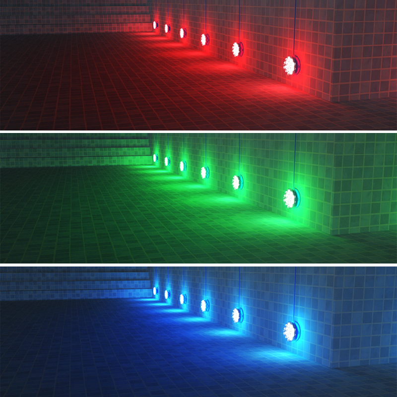 Υποβρύχιο ηλιακό φως πισίνας, στρογγυλό RGB LED, IP68 αδιάβροχο