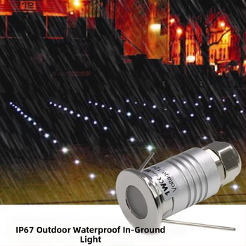 LED vonkajšie vodotesné 1W mini podzemné svetlo, štvorcové podzemné svetlo, IP67, otvor Ø17 mm, teplá biela 3000K