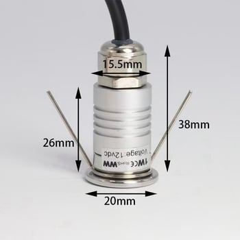 LED vonkajšie vodotesné 1W mini podzemné svetlo, štvorcové podzemné svetlo, IP67, otvor Ø17 mm, teplá biela 3000K