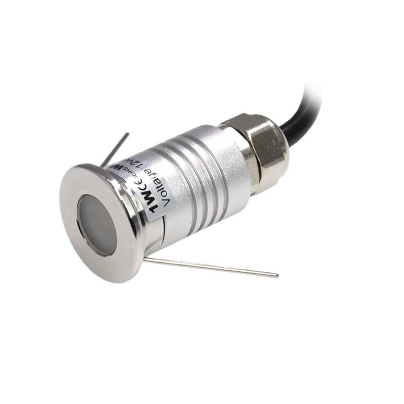 LED vonkajšie vodotesné 1W mini podzemné svetlo, štvorcové podzemné svetlo, IP67, otvor Ø17 mm, teplá biela 3000K