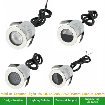 LED podzemné svetlo, 45 mm zabudované do podlahy, vonkajšie nepremokavé reflektorové osvetlenie pre záhradu, 3W krajinné osvetlenie