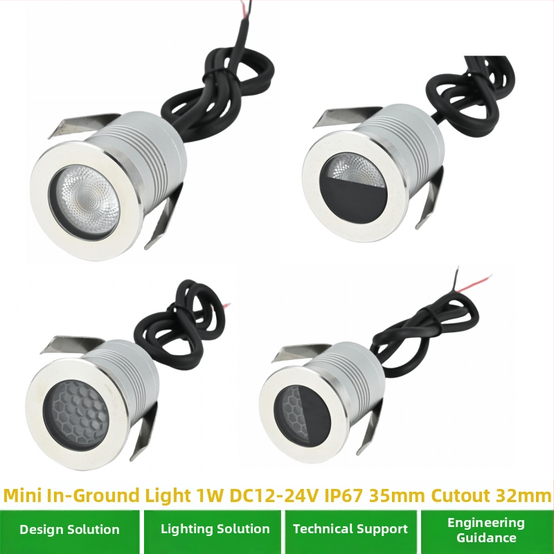 LED podzemné svetlo, 45 mm zabudované do podlahy, vonkajšie nepremokavé reflektorové osvetlenie pre záhradu, 3W krajinné osvetlenie