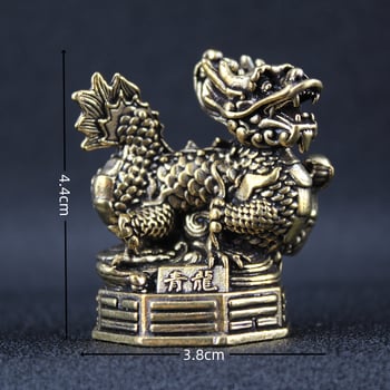 Латунни декоративни фигури: Четирите китайски митологични зверове – Azure Dragon, White Tiger, Vermilion Bird, Black Tortoise